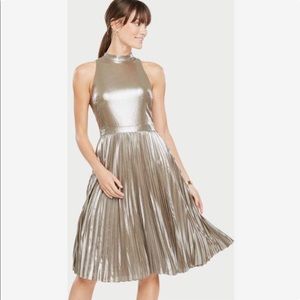 Ann Taylor Shimmer Chiffon Silver dress